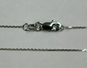 10k 10kt Weißgold 16" 18" 0,8mm Diamantschliff Kabel Kette Karabinerverschluss - Bild 1 von 2
