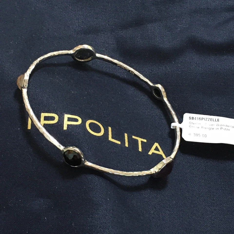 IPPOLITA $395 Rock Candy Wonderland 5 Piedras Plata de Ley 925 Brazalete Pizzelle Foto 1 de 4