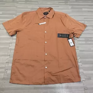 Kenneth Cole Camicia Leggera Slim Fit Techni-Cole Tessuto Uomo M Arancione Ruggine $59 - Foto 1 di 8