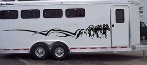 10 ft x 17in Horses Running Border Horse Trailer RV Decal Stickers Set of 2 - Picture 1 of 2
