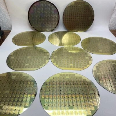 "LOTE DE 10-6"" oblea de silicona Texas Instruments JAPÓN de colección 1993 (sin probar)" Foto 1 de 4