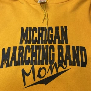90s Michigan Wolverines Marching Band Mom Soffe 50/50 Hooded Sweatshirt Large - Picture 1 of 9