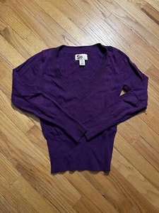 SO Purple Knit Sweater Girls Medium - Picture 1 of 3