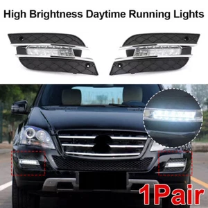 2pcs LED Fog Lamps DRL Daytime Runnung light For Mercedes Benz ML W164 2009-2011 - Picture 1 of 14