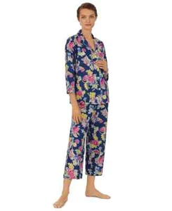 Lauren Ralph Lauren Women's Petite 2-Pc. Floral Capri Pajamas Set , Navy , PS - Picture 1 of 4