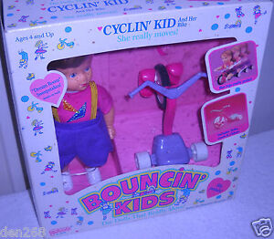 #8522 NRFB Vintage Galoob Bouncin' Kids Cyclin' Kid Doll & Her Bike