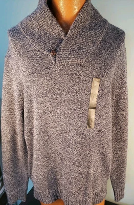 Suéter Henley Banana Republic Azul Cuello Chal Hombres XL NUEVO CON ETIQUETAS Suave Cálido Pesado  Foto 1 de 4