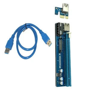 Pci E 1X Bis 16X Adapter Karte, 4 Pin + Sata Doppel Schnitt Stelle Bau4818 - Photo 1/10