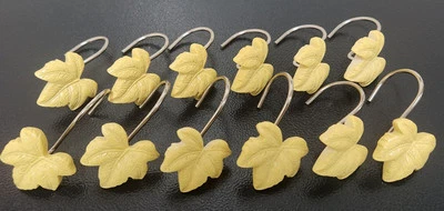 Juego De 12 Ganchos De Cortina De Ducha De Hoja Amarilla De Colección Foto 1 de 4