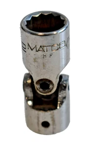 Matco Tools AU112 11/32" SAE Universal Swivel Socket 1/4" Drive 12 Point Chrome - Foto 1 di 6