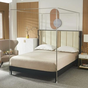 Edelstahl Betthimmel Rahmen Moskitonetz Rahmen Pfosten Halterung Himmelbett Fr - Bild 1 von 7