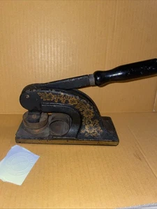 Antique Victorian Embossing Company Seal Cast Iron Churchfield Estates 2.7kg - Picture 1 of 12