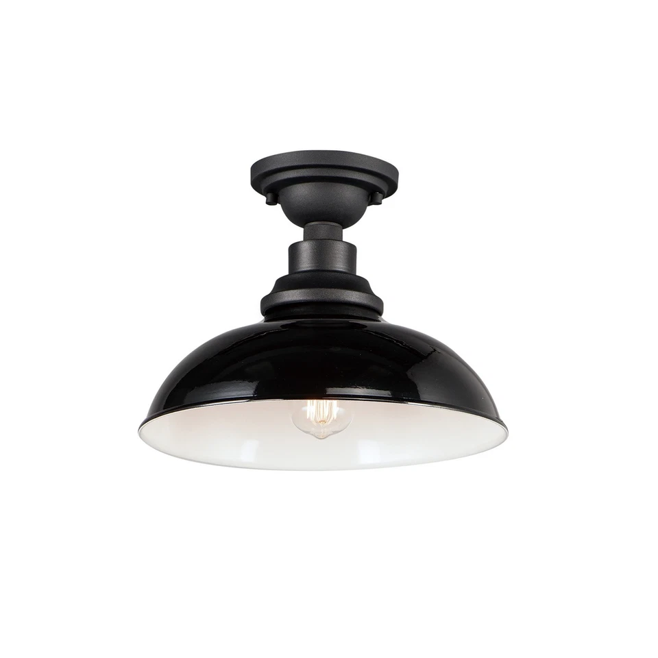 Gloss Black   Black One Light Outdoor Ceiling Mount from the Granville - Image 1 of 1