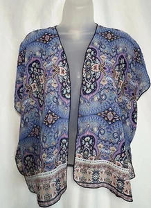 Top boho boho de mujer Zoe & Rose frente abierto kimono transparente mangas cortas talla Grande - Imagen 1 de 4