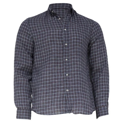 Brunello Cucinelli Checked Button-Down Shirt In Linen Men Multicolor Size 54 - Image 1 of 4