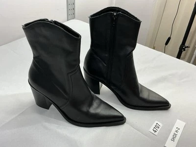 Botas Mujer Express Estilo Occidental 7 Negras Cremallera Lateral Punta Tacón Bloque Foto 1 de 4