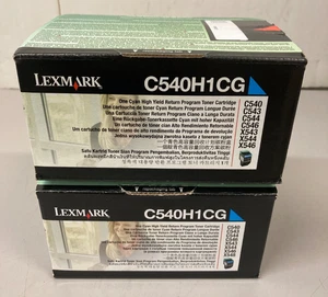 (2) Original Lexmark C540H1CG Tonerkassette mit hoher Kapazität Cyan - Neu/Versiegelt - Bild 1 von 4