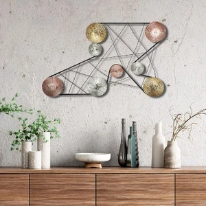 69679 Wandobjekt Wand Relief Objekt Tricolor 3,5 x 51 x 82,5cm Metall Mehrfarbig - Bild 1 von 7