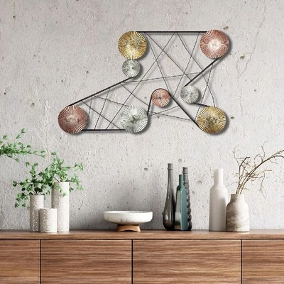 69679 Wandobjekt Wand Relief Objekt Tricolor 3,5 x 51 x 82,5cm Metall Mehrfarbig - Bild 1 von 4