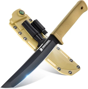 Recon Coltello Tanto Coltello Da Caccia Da Giungla Affilato Con Fodero in Kydex  - Foto 1 di 12