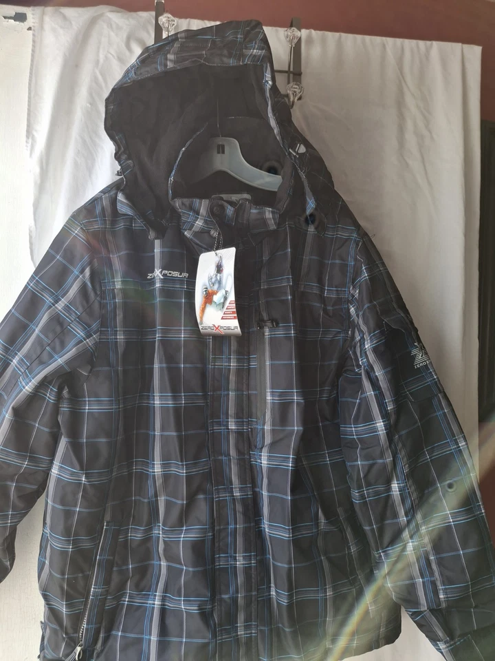 Chaqueta/abrigo de esquí ZeroXposur para hombre talla XXL desmontable capucha sin cremallera negra Beene Foto 1 de 4