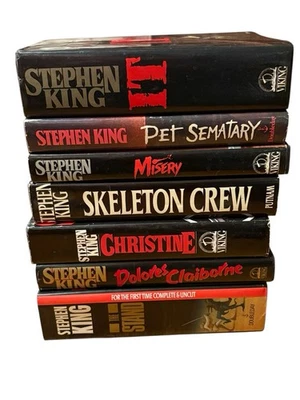 Stephen King Hardcover Books x 7 Vintage with Dust Jackets Christine It Misery - Image 1 of 4