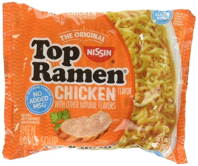 Sopa de fideos ramen Nissin Top sabor pollo paquetes de 3 onzas - paquete de 5 Foto 1 de 4