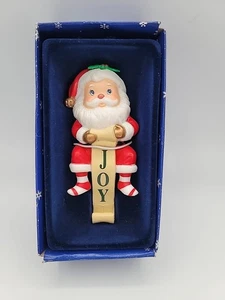 Vintage Santa Weihnachten JOY Strumpf Aufhänger Halter, in Box - Bild 1 von 7