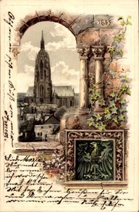Präge Wappen Litho Frankfurt am Main, Blick zum Dom, Dächer - 4282698 - Picture 1 of 2