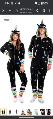 Nuevo con etiquetas Disfraz de Unicornio Pesadilla Unisex Tipsy Elves Negro Arco Iris Talla XXL Foto 1 de 4