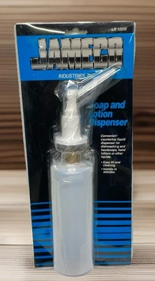 Dispensador de jabón y loción 1998 antiguo caño de metal blanco fácil llenado LD100W de colección Foto 1 de 4