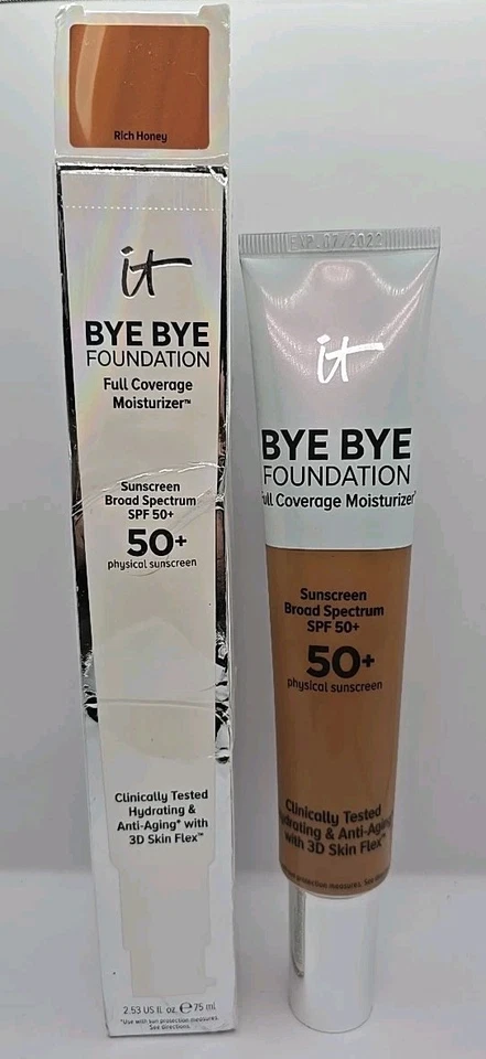 JUMBO SIZE It Cosmetics Bye Bye Foundation Moisturizer RICH HONEY 2.53 Oz NIB - Image 1 of 1