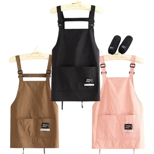 Lightweight Taslon Apron with Oversleeves Cafe Overalls Kitchen Use - Picture 1 of 19