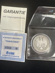 Germany Medal 1990 United Fatherland Silver PP Proof .999 COIN NO RESERVE - Picture 1 of 5