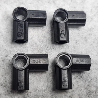 LEGO Technic 32014 Black Qty 5 Axle Pin Connector Angled 6 90 degrees - Image 1 of 4