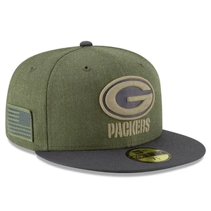 Green Bay Packers Cap (Größe 8) New Era Salute To Service Mütze - Neu - Bild 1 von 3