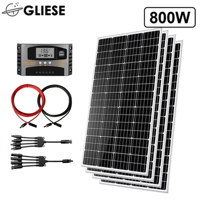 800W Solarpanel Kit Solaranlage Komplettpaket Solarmodul Garten Wohnmobil RV 0% - Bild 1 von 4