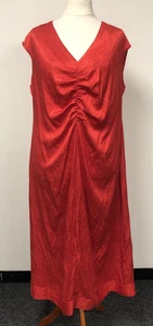 Next Red Jacquard Longline Gathered Ruched Dress UK Size 22 Formal Chic Event - Picture 1 of 15