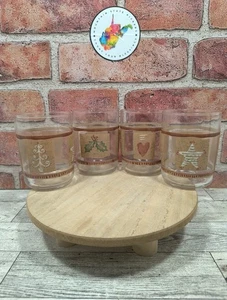 2003 Pfaltzgraff Holiday Spice Collection 3.5" 9oz Juice Tumbler Glass Set Of 4 - Picture 1 of 7