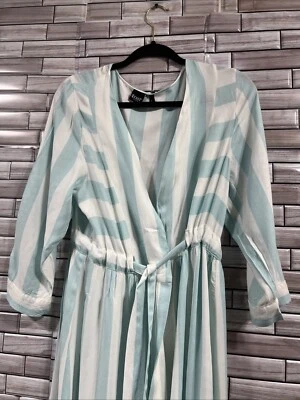 Жестокий джинсовой ткани XL надежном платье полоски макси чехол вискоза галстук синий - Изображение 1 из 4