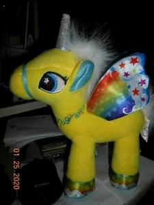 GUC "MY LITTLE PONY YELLOW PLUSH MAGICAL UNICORN 9" STUFFED ANIMAL FREE SHIPPING - Picture 1 of 3