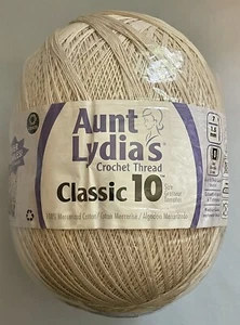 Aunt Lydias Crochet Thread Classic 10 NATURAL 2730 Yards 100% Mercerized Cotton - Picture 1 of 4