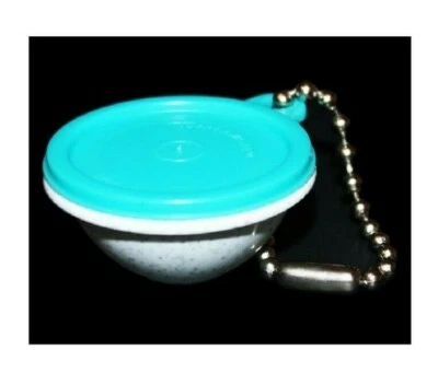 Tupperware Wonderlier Bowl Llavero Vintage Fuegos artificiales moteados y azul verdoso ❤️ Foto 1 de 3