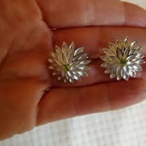 Breuning Sterling Silver and Peridot Earrings with Free Shipping Truly Stunning! - Picture 1 of 3