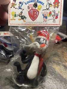 1978 SYLVESTER THE CAT LOONEY TUNES FLOCKED CHRISTMAS ORNAMENT Warner Bros 4” - Picture 1 of 13