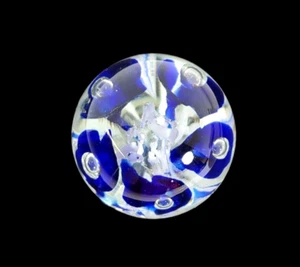Art Glass Paperweight Trumpet Flowers w/Controlled Bubbles Stamped Joe St. Clair - Imagen 1 de 9