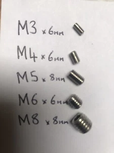 🇬🇧 toilet Roll Holder Grub Screws Variety M3 M4 M5 M6 M8 Hex Bolt X5 Range F - Picture 1 of 9