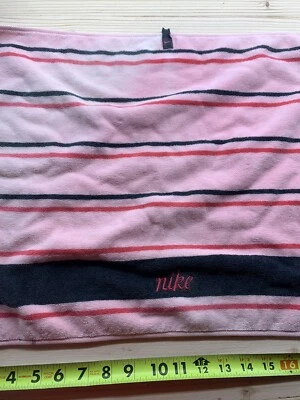 Nike Pink Striped Golf Towel. Used.  - Image 1 of 4