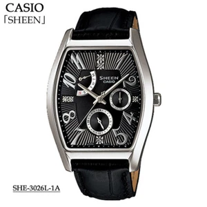 Casio Sheen Large Tonneau Model Retrograde Day Indicator Stainless  SHE-3026L-1A - Picture 1 of 4