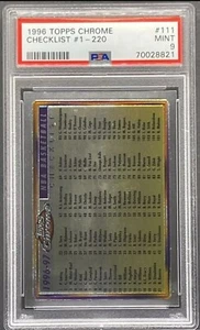 1996-97 TOPPS CHROME BASKETBALL #111 CHECKLIST #1-220 MINT PSA 9 - Picture 1 of 2